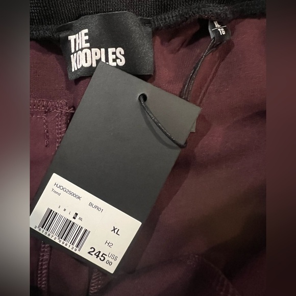THE KOOPLES Burgundy joggers XL soldout Technical material Elastic waist - Picture 9 of 12